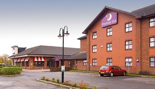 Exterior at Manchester (Prestwich) hotel showing car park